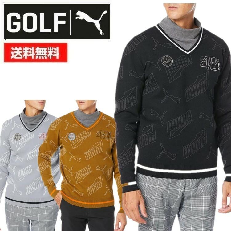 PUMA GOLF プーマゴルフ メンズ ジャガード Vネック ニット PUMA GOLF プーマゴルフ メンズ ジャガード Vネック ニット