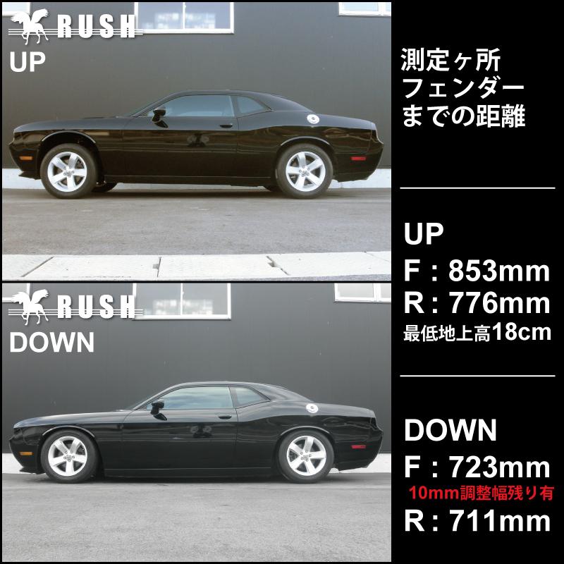 RUSH車高調 ダッジ チャレンジャー 2011年モデル〜 車高短 モデル フルタップ車高調 全長調整式車高調 減衰調整 RUSH Damper IMPORT CLASS｜transport5252｜04