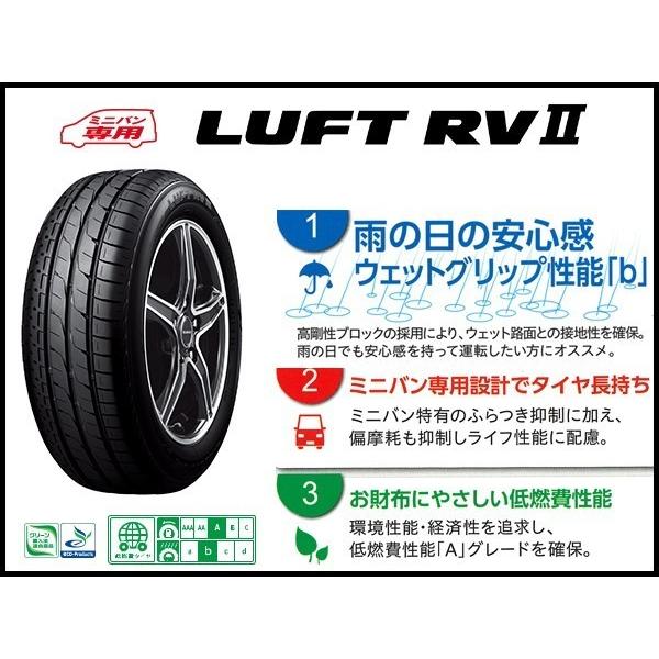 205　60R16　限定特価　ルフト　RV2　タイヤ　60-16　205-60　205　ブリヂストン　16インチ　BRIDGESTONE　LUFT　ミニバン　国産　専用　サマー　低燃費　ECO