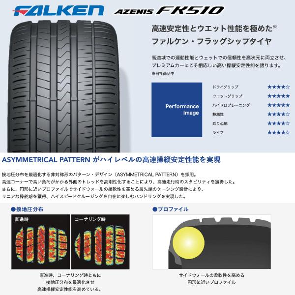 中古　FALKEN ファルケン アゼニス FK510 サマータイヤ ホイール4本セット FALKEN（ファルケン） FALKEN AZENIS FK510 205/50R17 アゼニス 205