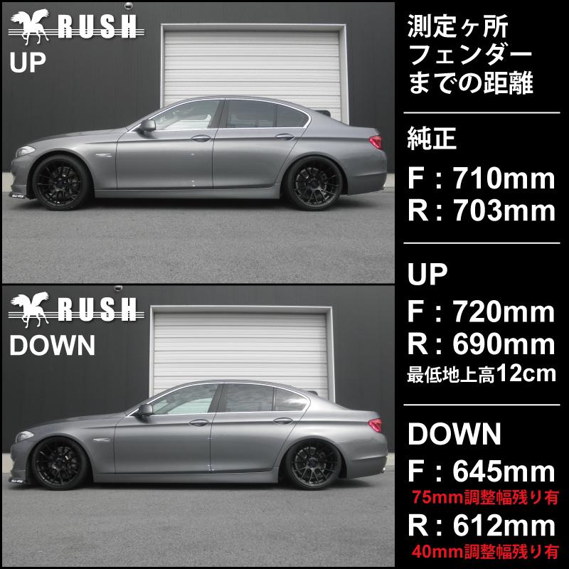 Bmw F10 5シリーズ セダン Rush 車高調 Import Class Damper フルタップ車高調 全長調整式車高調 減衰力調整付 Ruibmm40p75 車高調通販トランスポート Yahoo 店 通販 Yahoo ショッピング