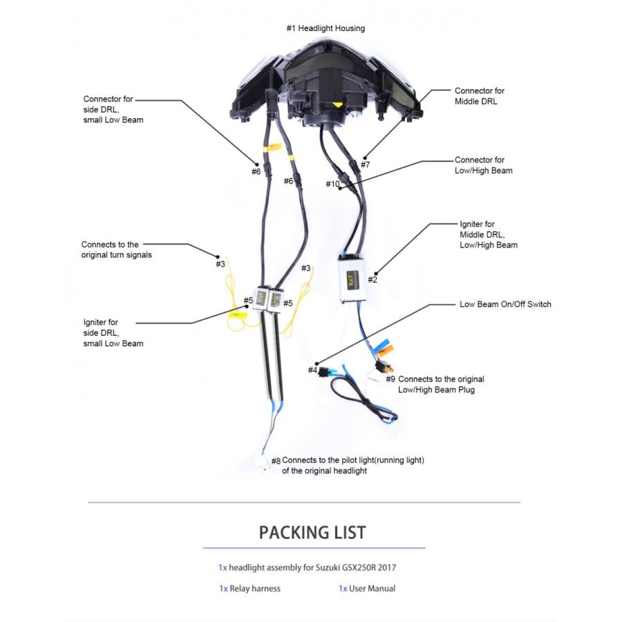 SUZUKI GSX250R 17-22年 Full LED カスタムヘッドライトキット｜traumauto｜10