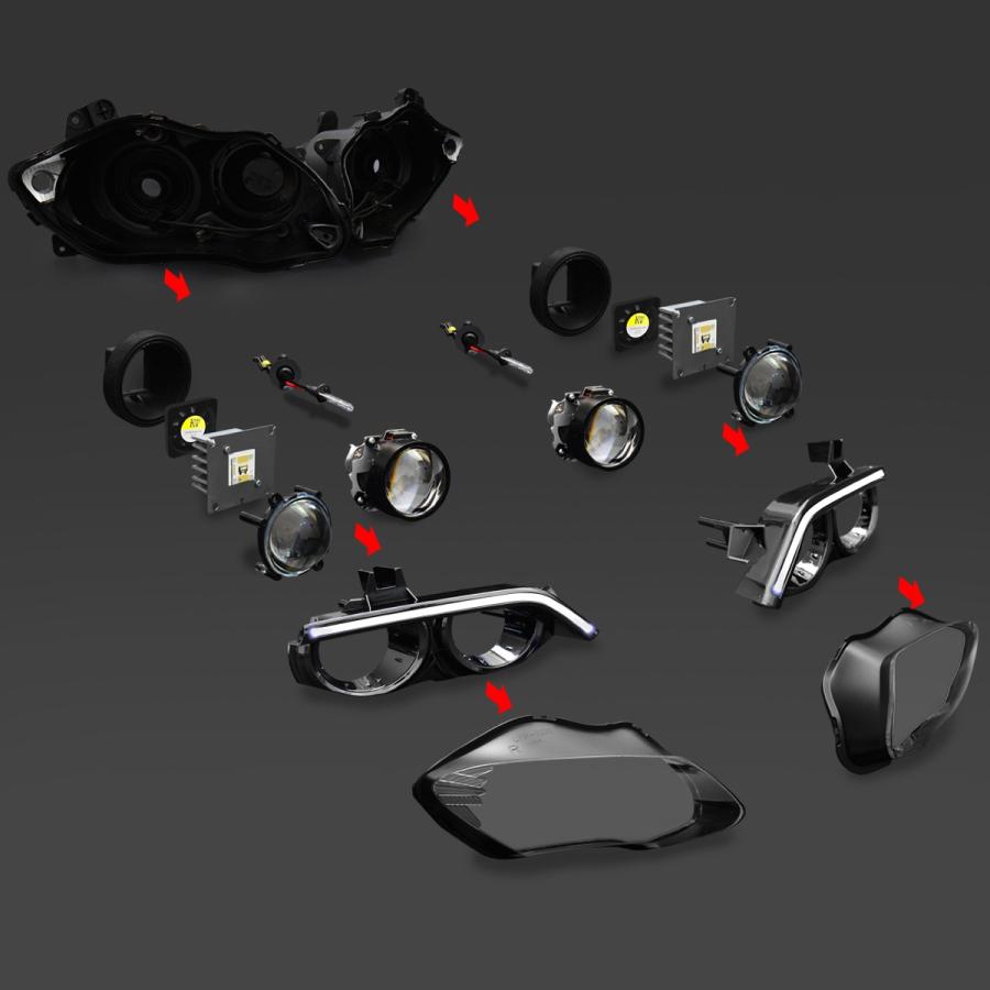 YAMAHA YZF-R1 04-06年 カスタムヘッドライトキット V2 : 輸入 YAMAHA YZF-R1 04-06年 カスタムヘッドライトキット V2 : 輸入