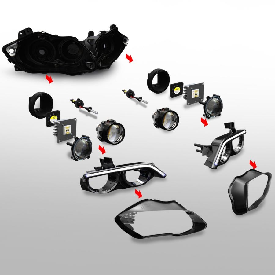 YAMAHA YZF-R1 07-08年 カスタムヘッドライトキット V2 : 輸入 YAMAHA YZF-R1 07-08年 カスタムヘッドライトキット V2 : 輸入