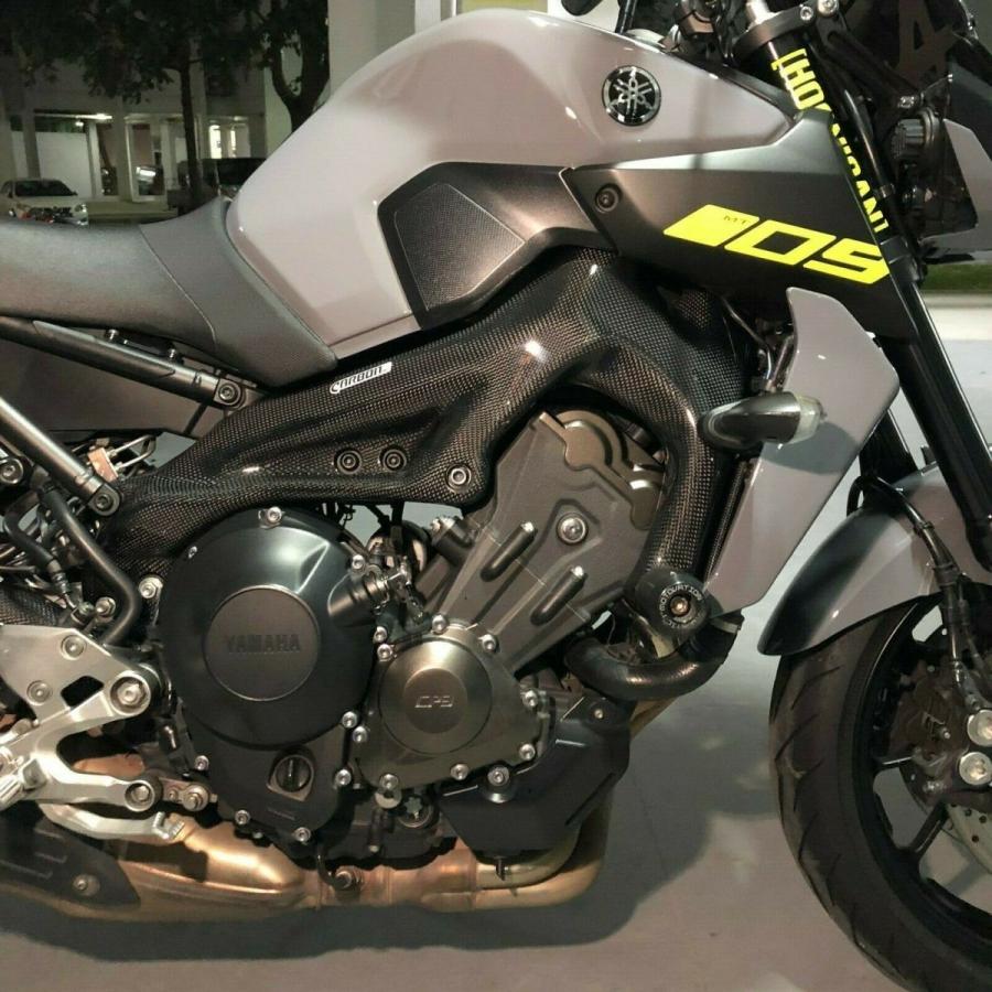 MT09カーボン製 フレームカバー YAMAHA MT-09 15-18年 カーボンフレームカバー左右セット : 輸入パーツ