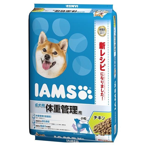 【ぽっちゃりワンちゃんは要チェック】アイムス ドッグフード 成犬用 体重管理用 チキン 小粒 12kg｜travel-depart