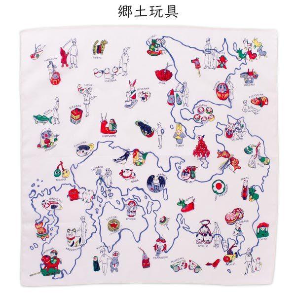 メール便配送可能】CHIZUTABI プリントハンカチ 大判 ガーゼ素材 地図