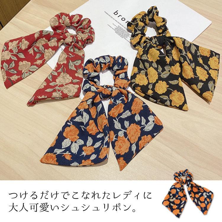 シュシュ リボン スカーフ ヘアゴム ブレスレット ドット ストライプ