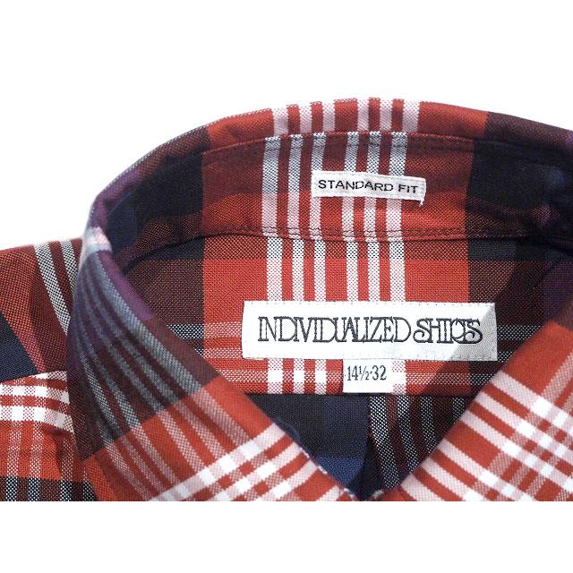 INDIVIDUALIZED SHIRTS（インディビジュアライズド　シャツ）/L/S STANDARD FIT B.D. TARTAN OXFORD SHIRTS/red x navy｜travelsshibuya｜09