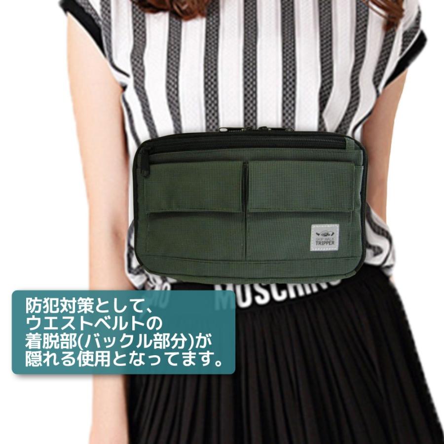 ポーチ スキミング予防対策 セキュリティ 薄型 ウエストポーチ 貴重品