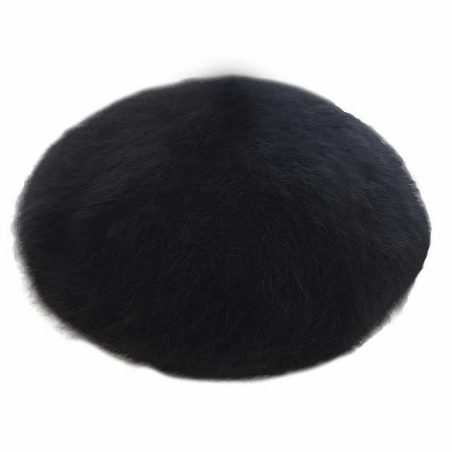 美品　正規品　アレキサンダーワン　アンゴラ　ファー　ニット帽　帽子　ロゴ　黒 美品 正規品 アレキサンダーワン アンゴラ ファー ニット帽 帽子