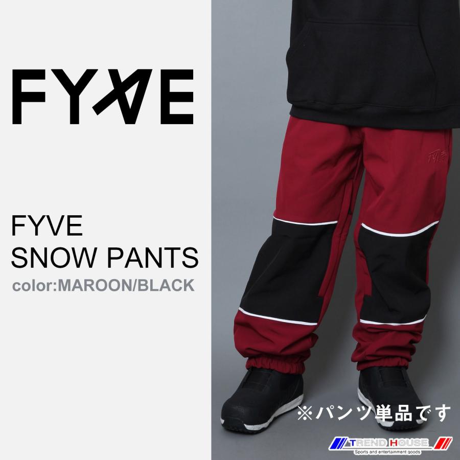 fyve スノボ　ウェア　パンツ FYVE スノーボードウェア SNOW PANTS MAROON/BLKサイズM【パンツ単品