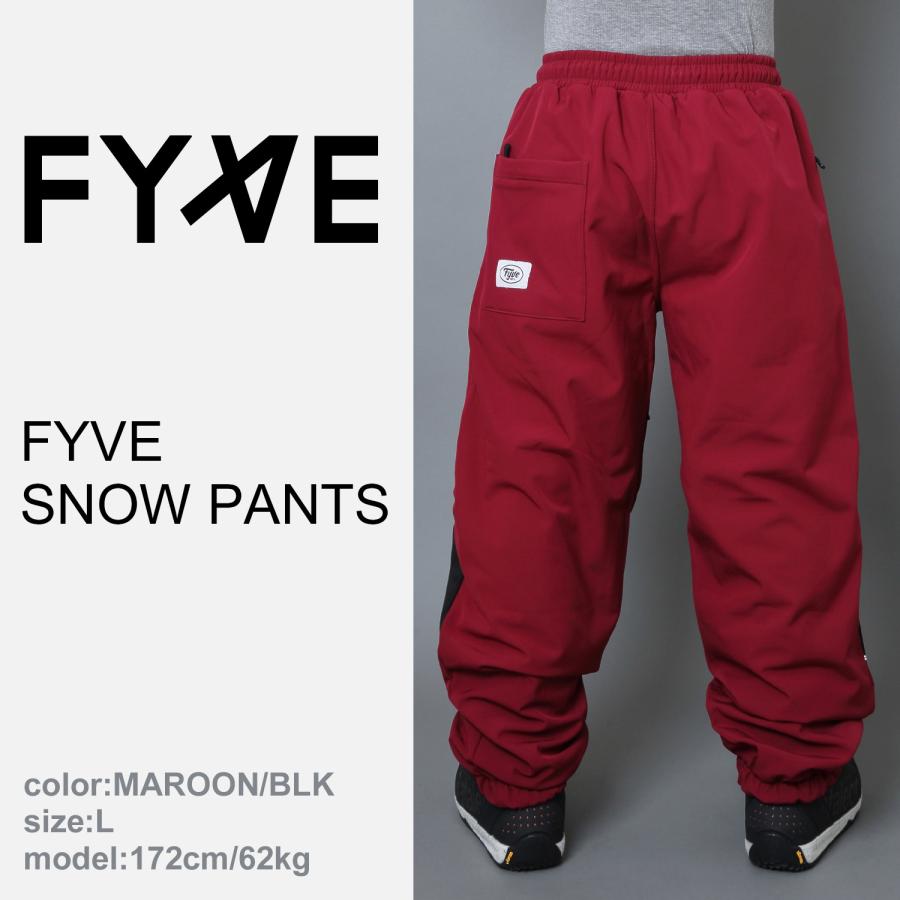 FYVE スノーボードウェア SNOW PANTS MAROON/BLKサイズM【パンツ単品