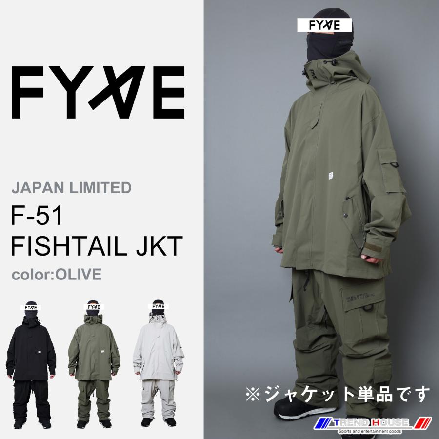 FYVEスノージャケット F-51 FISHTAIL JKT OLIVE M FYVE スノーボードウェア F-51 FISHTAIL JACKET(OLIVE) サイズL