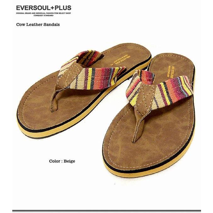 トングサンダル サンダル メンズシューズ 紳士靴 メンズファッション カラフル エスニックボーダー 鼻緒 本革 カウレザー 高級感 メンズ オシャレ 父の日 トングサンダル 色 ブラウン Re Ad Co Jp