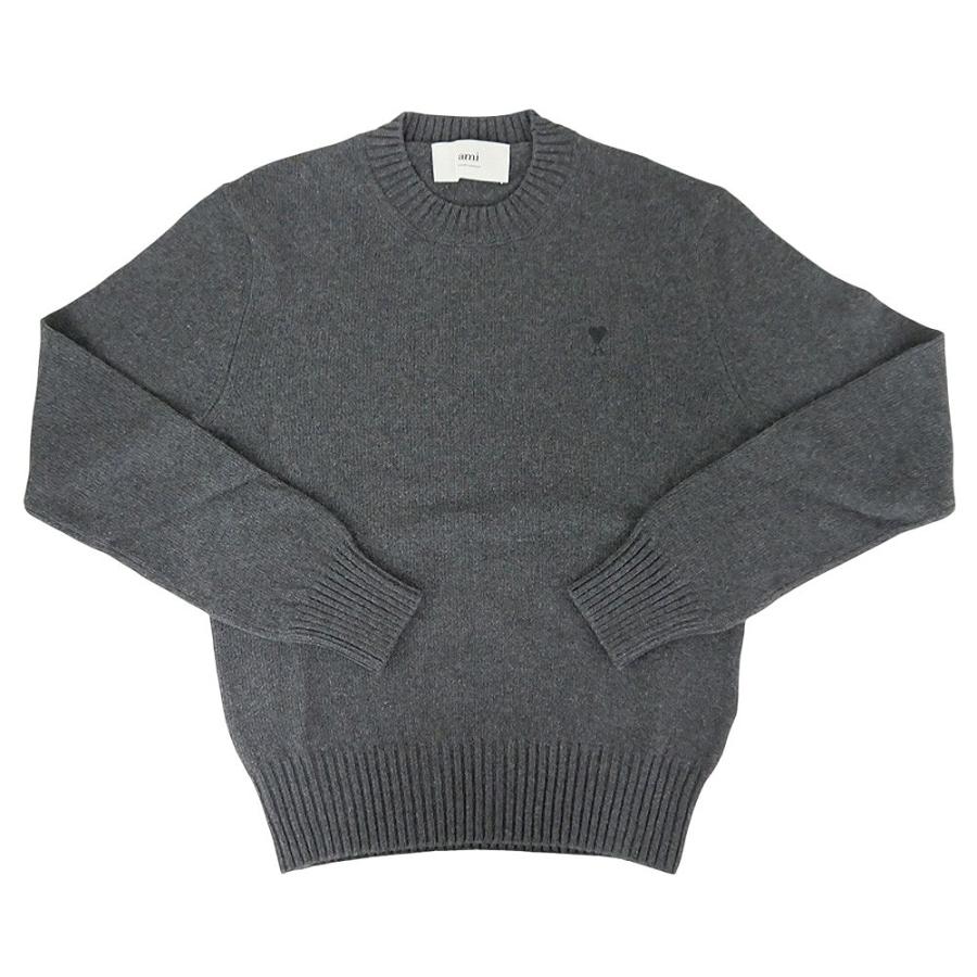 AMI PARIS アミパリス メリノウール ビーニー グレー グレー ウール Ami De Coeur ビーニー ヘザーグレー / ブラック