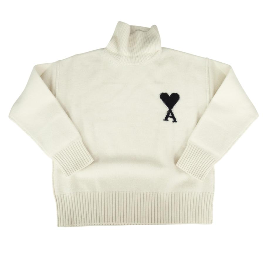 【AMI PARIS 正規品】ホワイト タートルネックセーター AMI Alexandre Mattiussi AMI PARIS アミパリス レディース