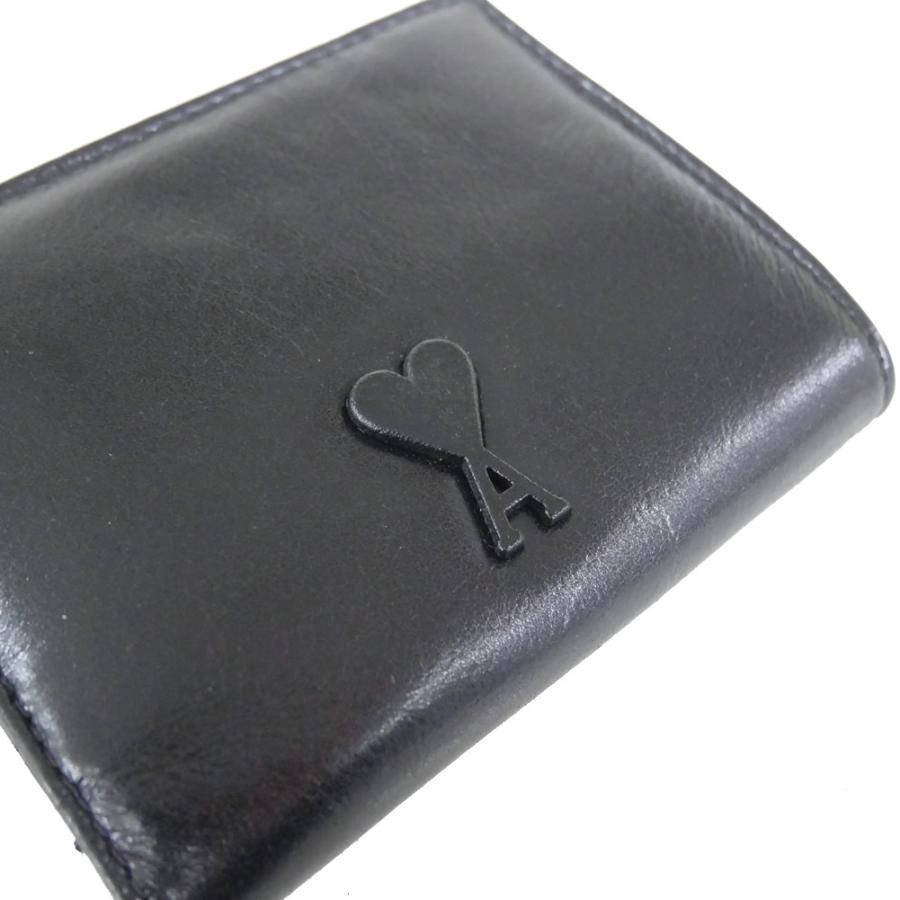 ami parisブラック 二つ折り財布 保存袋付き AMI Alexandre Mattiussi AMI PARIS アミパリス メンズ二つ折り財布