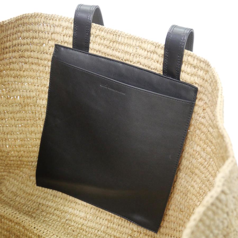 AMI PARIS アミパリス メンズ レディース ラフィアトートバッグ ULL740.AW0036 ブラック 2026春夏新作の画像
