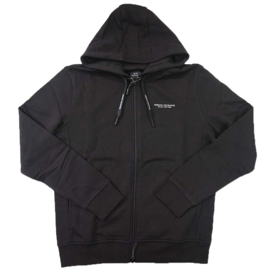 Armani Exchange ブラック ジップアップパーカー ARMANI EXCHANGE アルマーニ エクスチェンジ パーカー