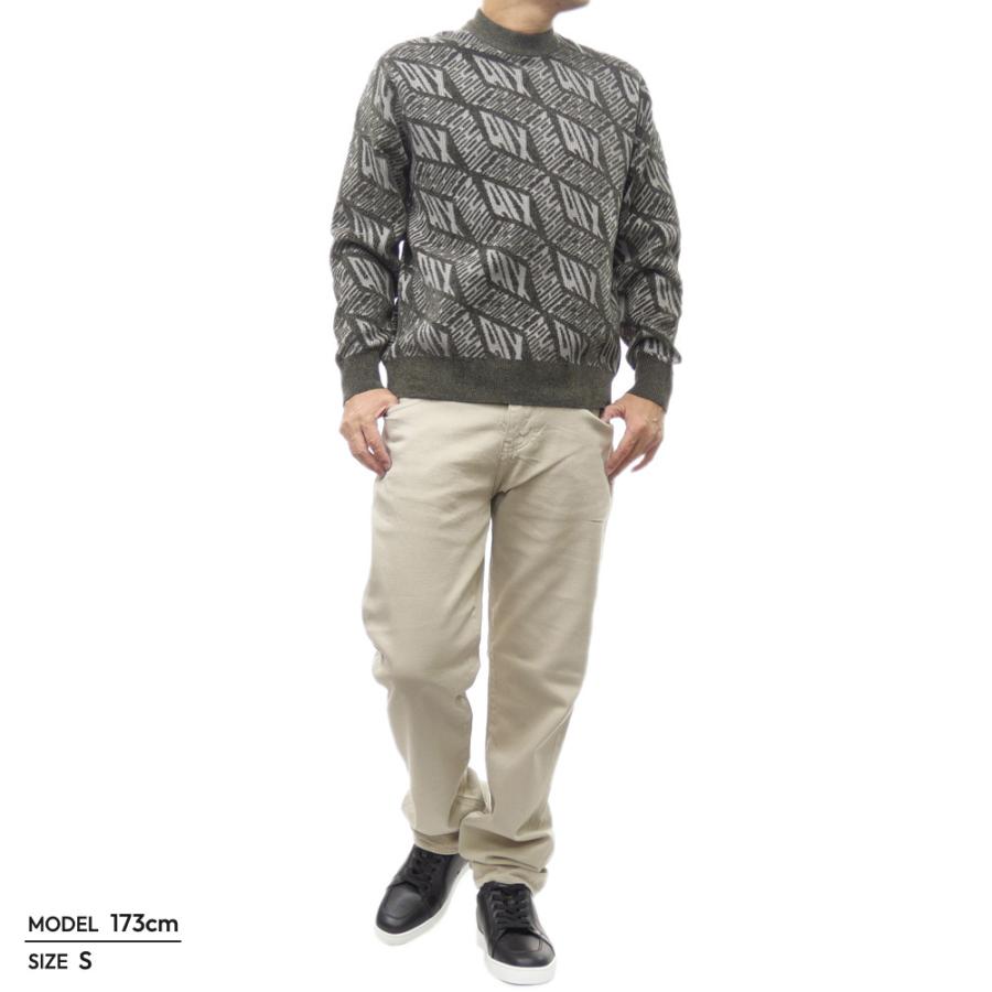 旧作お買い得セール！ ARMANI EXCHANGE A/X アルマーニエクスチェンジ セーター メンズ クルーネック ニット 6DZM1Q ZM4LZ カーキ×グレー ARMANI EXCHANGE アルマーニ エクスチェンジ A/X メンズクルーネック