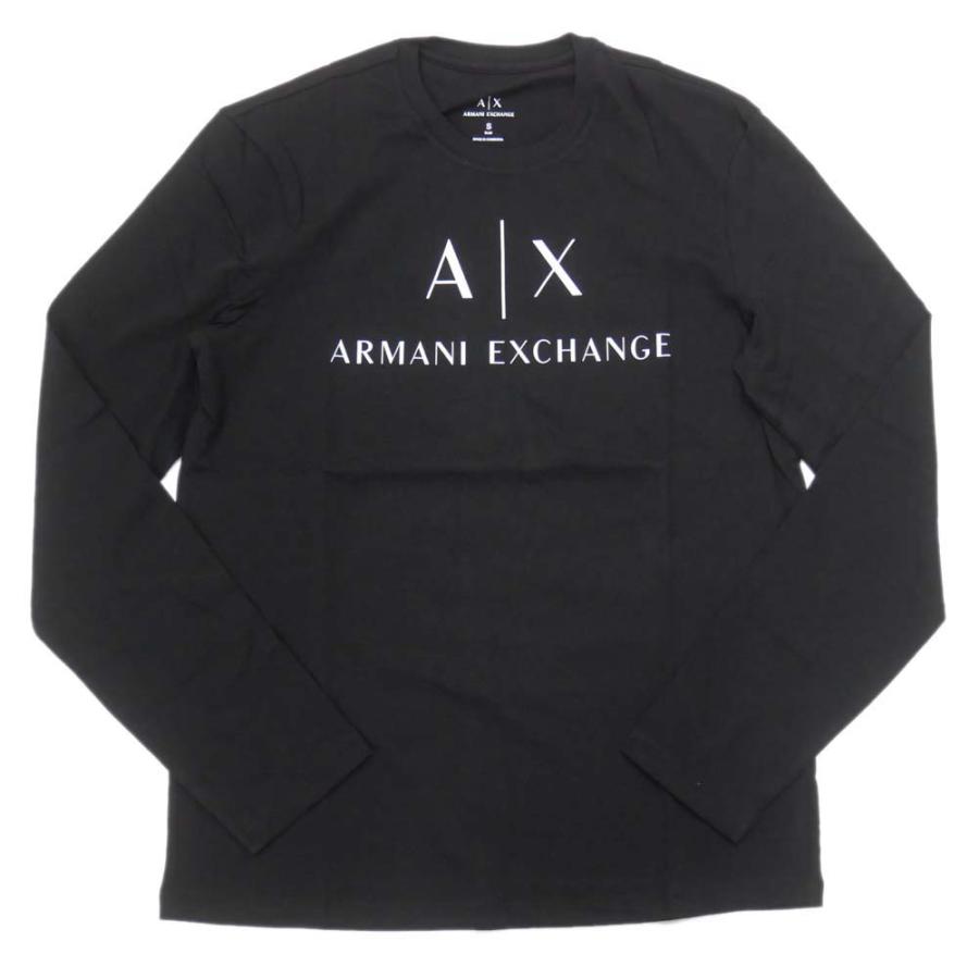 ARMANI EXCHANGE アルマーニエクスチェンジ メンズクルーネックロングTシャツ 8NZTCH Z8H4Z ブラック /定番人気商品｜tre-style｜02