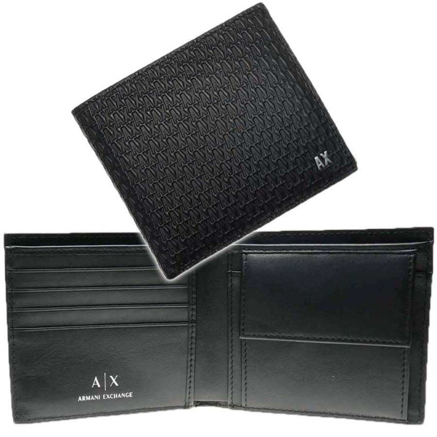 ARMANI EXCHANGE A/X アルマーニエクスチェンジ 財布 メンズ 二つ折り財布（小銭入れ付き） 958098 4R847 ブラック 定番人気商品 ARMANI EXCHANGE アルマーニ エクスチェンジ A/X メンズ二つ折り財布