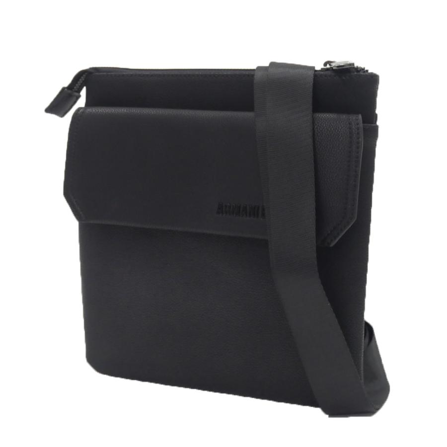 美品　アルマーニエクスチェンジ　メンズ　ショルダーバッグ　レザー　ブラック ARMANI EXCHANGE ショルダーバッグ 「A|X アルマーニ エクスチェンジ