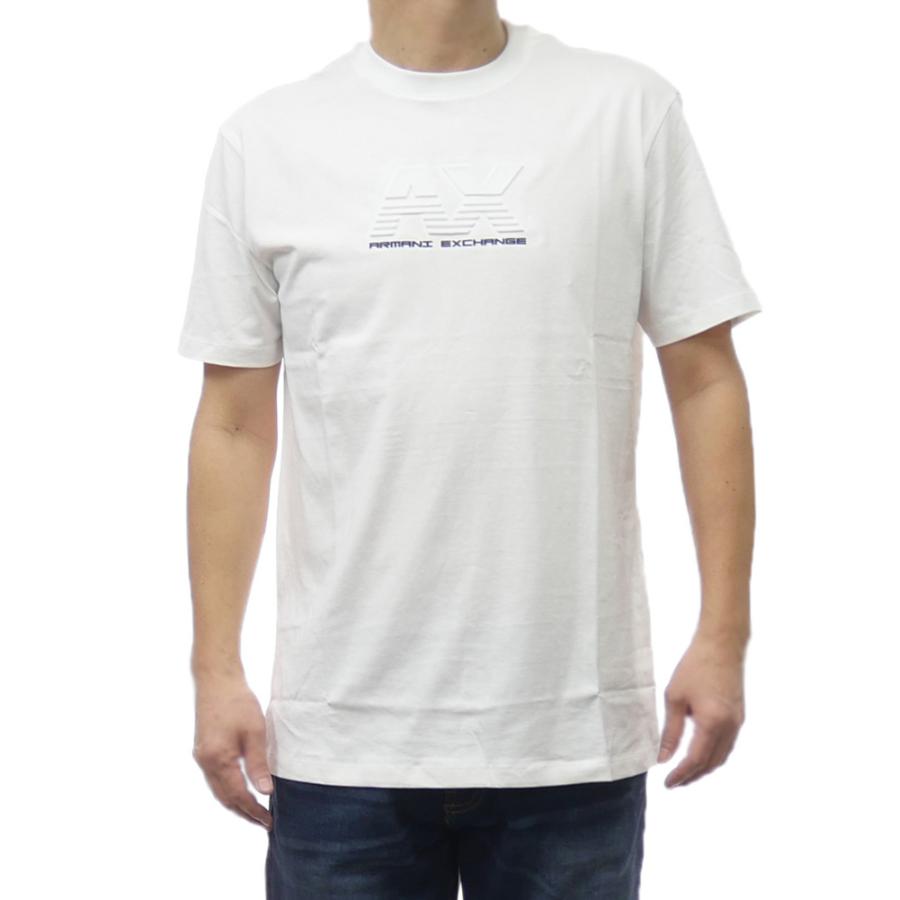 セールSS ARMANI EXCHANGE A/X アルマーニエクスチェンジ Tシャツ メンズ 半袖 クルーネック コットン 綿100％ XM000544 AF103611 エンボス ブランド ロゴ 大きいサイズ ホワイト ARMANI EXCHANGE アルマーニ エクスチェンジ A/X メンズクルーネックT