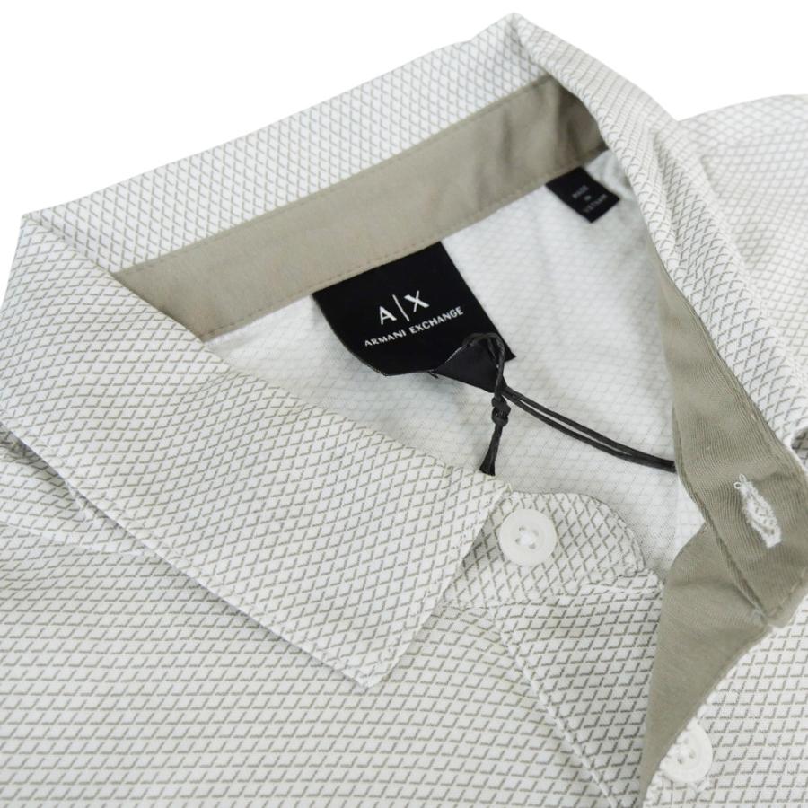 セールSS ARMANI EXCHANGE A/X アルマーニエクスチェンジ ポロシャツ 半袖 メンズ コットン 綿100％ 総柄 XM000735 AF10356 カジュアル スポーティ 大きいサイズ オフホワイト ARMANI EXCHANGE アルマーニ エクスチェンジ A/X メンズポロシャツ
