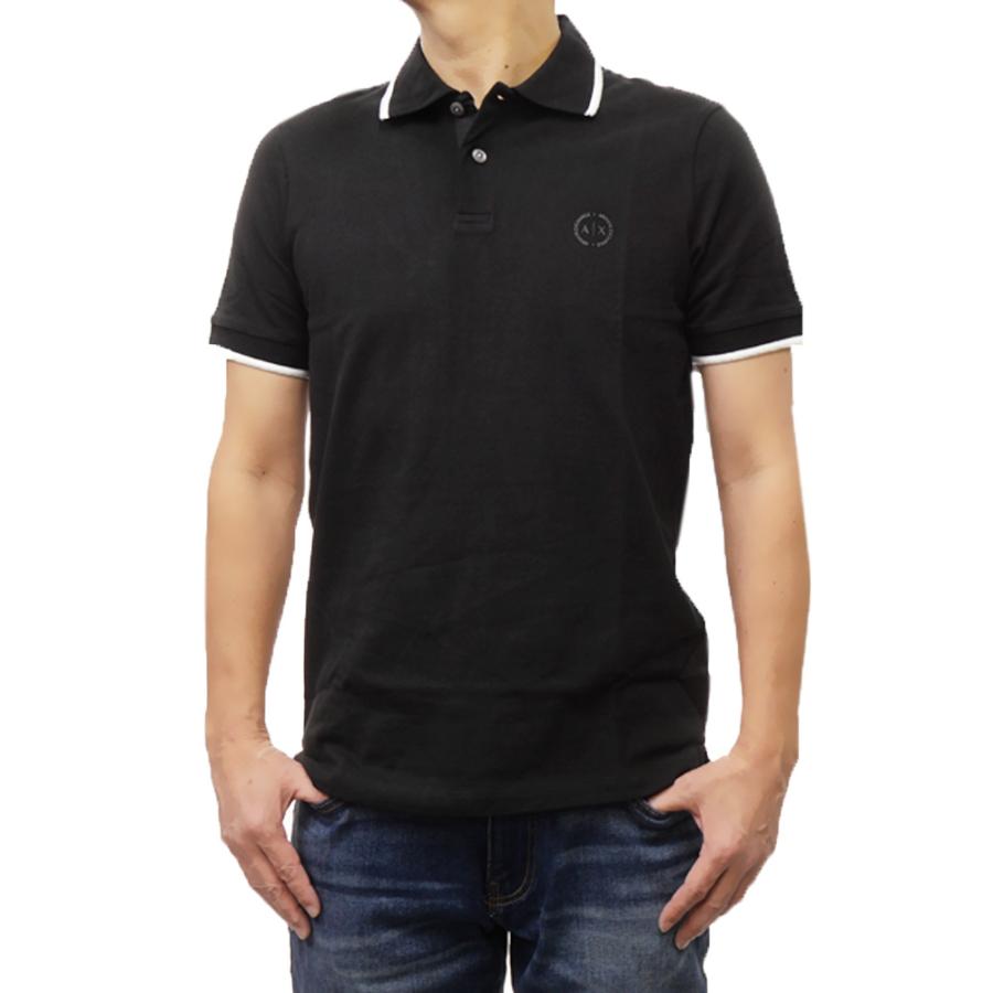 セールSS ARMANI EXCHANGE A/X アルマーニエクスチェンジ ポロシャツ 半袖 メンズ 鹿の子 コットン 綿100％ 8NZF75 Z8M5Z ブラック 定番人気商品 ARMANI EXCHANGE アルマーニ エクスチェンジ A/X メンズ鹿の子