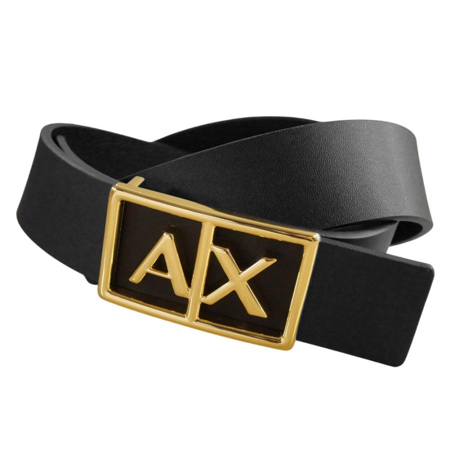 セールSS ARMANI EXCHANGE A/X アルマーニエクスチェンジ ベルト レディース レザーベルト XW000966 AF13953 本革 メタル ブランド ロゴ カジュアル きれいめ ブラック ARMANI EXCHANGE アルマーニ エクスチェンジ A/X レディースレザー