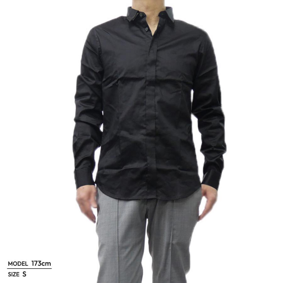ARMANI EXCHANGE アルマーニ エクスチェンジ A/X メンズドレスシャツ 8NZCBD ZN10Z9 ブラック 定番人気商品の画像