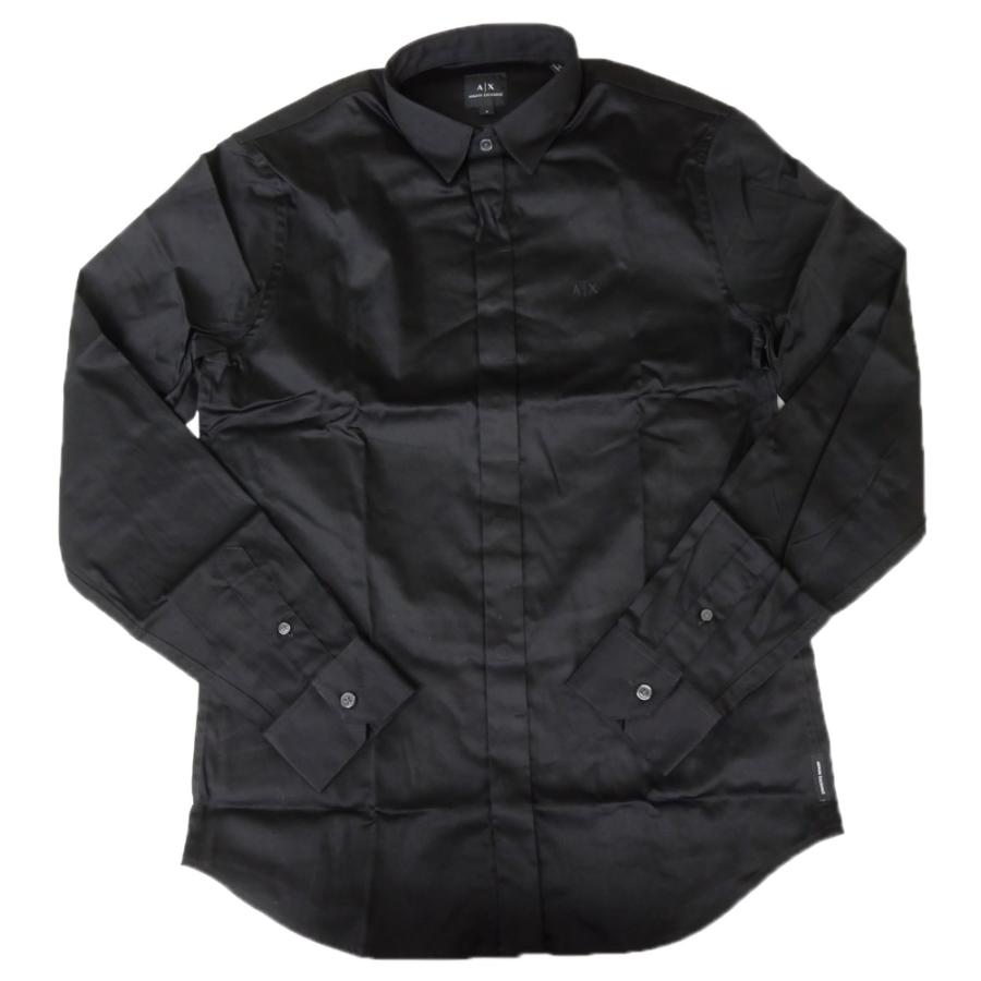 ARMANI EXCHANGE アルマーニ エクスチェンジ A/X メンズドレスシャツ 8NZCBD ZN10Z9 ブラック 定番人気商品の画像