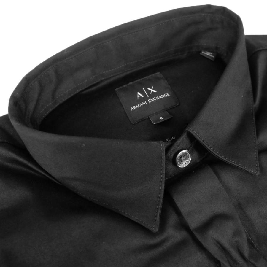 ARMANI EXCHANGE アルマーニ エクスチェンジ A/X メンズドレスシャツ 8NZCBD ZN10Z9 ブラック 定番人気商品の画像