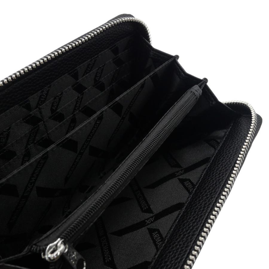 ARMANI EXCHANGE アルマーニ エクスチェンジ A/X レディースラウンドファスナー長財布（小銭入れ付き） XW001606 AF15774 ブラック 定番人気商品の画像