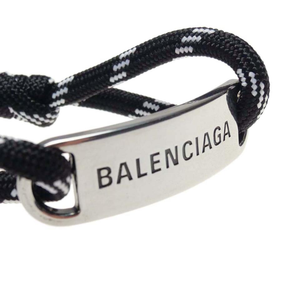 BALENCIAGA バレンシアガ メンズブレスレット 656418 TVX4S / PLATE BRACELET シルバー×ブラック