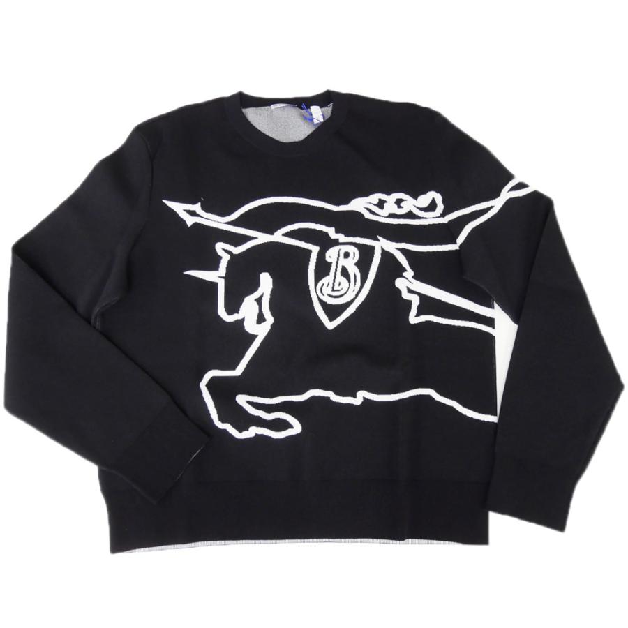 旧作お買い得セール！ BURBERRY バーバリー セーター メンズ クルーネック ニット 8095294 1 / AU24-MW-PAI ブラック BURBERRY（バーバリー） メンズクルーネックセーター ニット 8095294 1