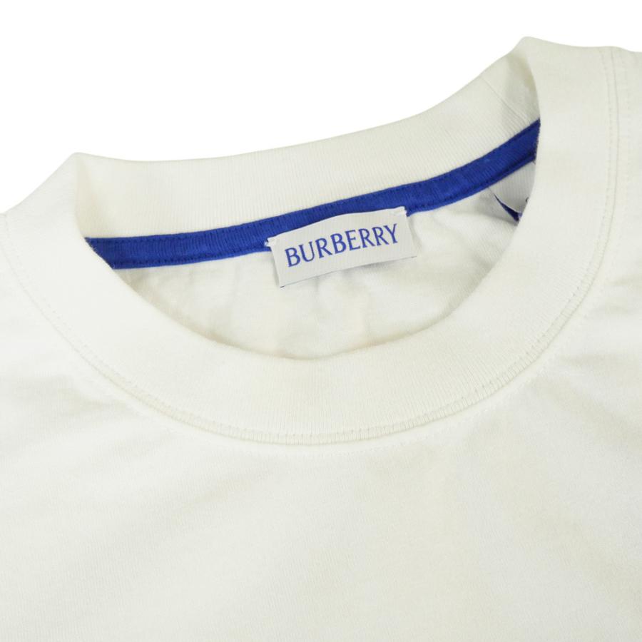 セールSS BURBERRY バーバリー Tシャツ メンズ 半袖 クルーネック コットン 綿100％ 81074601 ES24-MV-FOR2.6 無地 ワンポイント ブランド 同色ロゴ カジュアル おしゃれ ホワイト BURBERRY（バーバリー） メンズクルーネックTシャツ 81074601 / ES24
