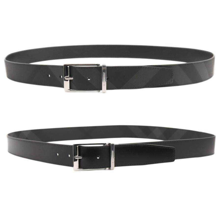 BURBERRY バーバリー リバーシブル メンズレザーベルト 80649591 / MB LOUIS 35 RVS BRT グレー 2026春夏新作の画像