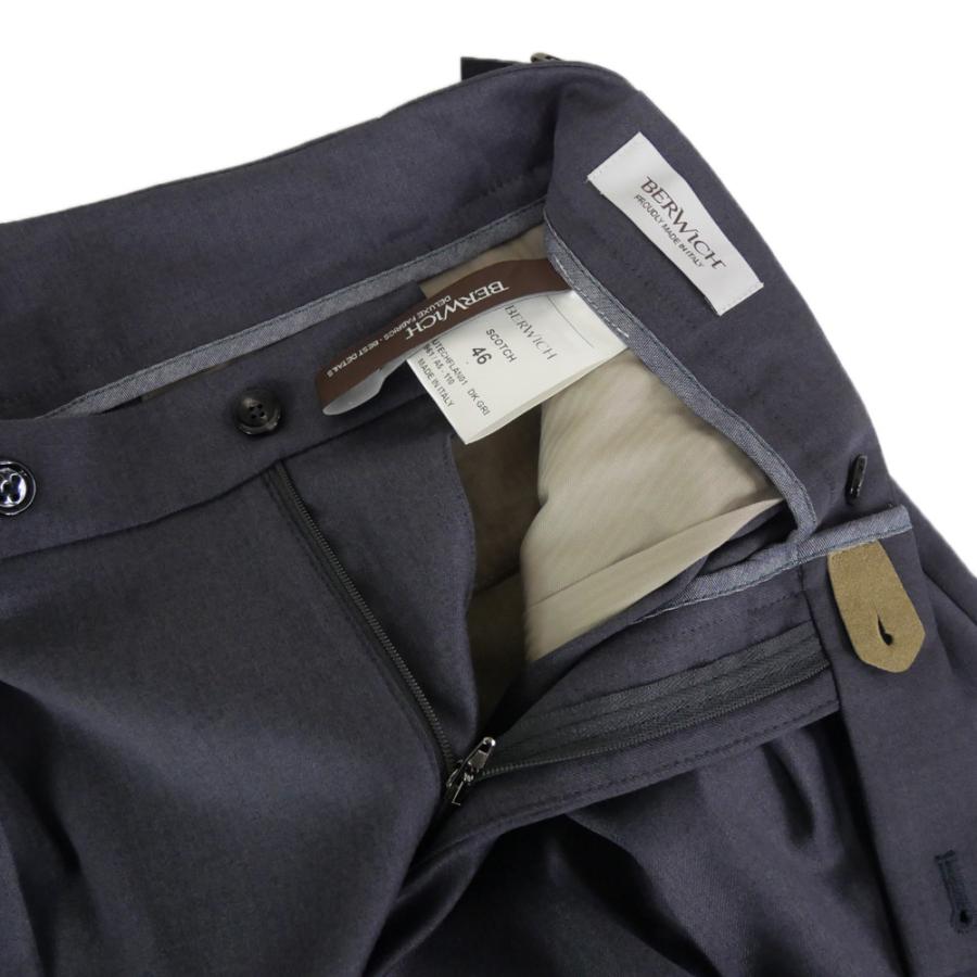 2025 秋冬新作！ BERWICH ベルウィッチ ストレッチパンツ メンズ SCOTCH UTECHFLAN01 ダークグレー BERWICH（ベルウィッチ） メンズストレッチパンツ SCOTCH UTECHFLAN01