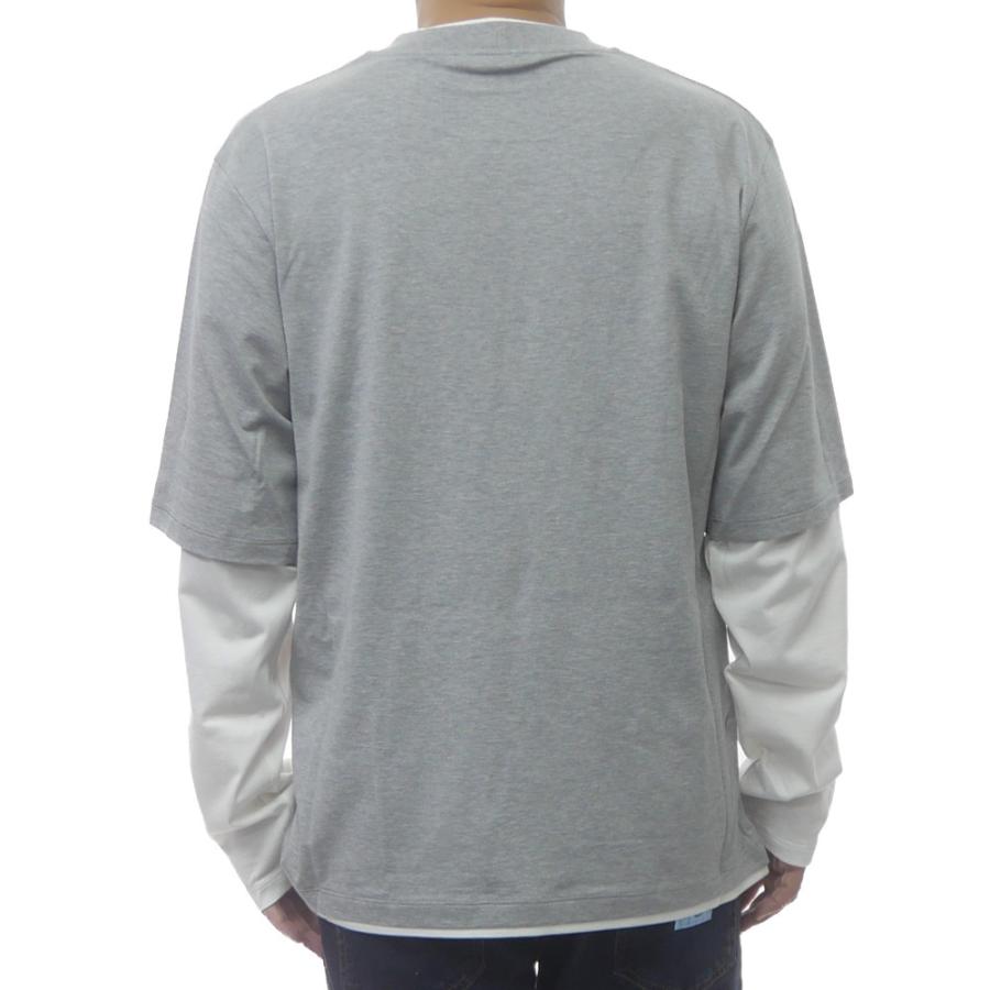 2025 秋冬新作！ CELINE セリーヌ Tシャツ メンズ 長袖 クルーネック ロンT RX0AU 671Q グレー×ホワイト CELINE（セリーヌ） メンズクルーネックロングTシャツ RX0AU 671Q