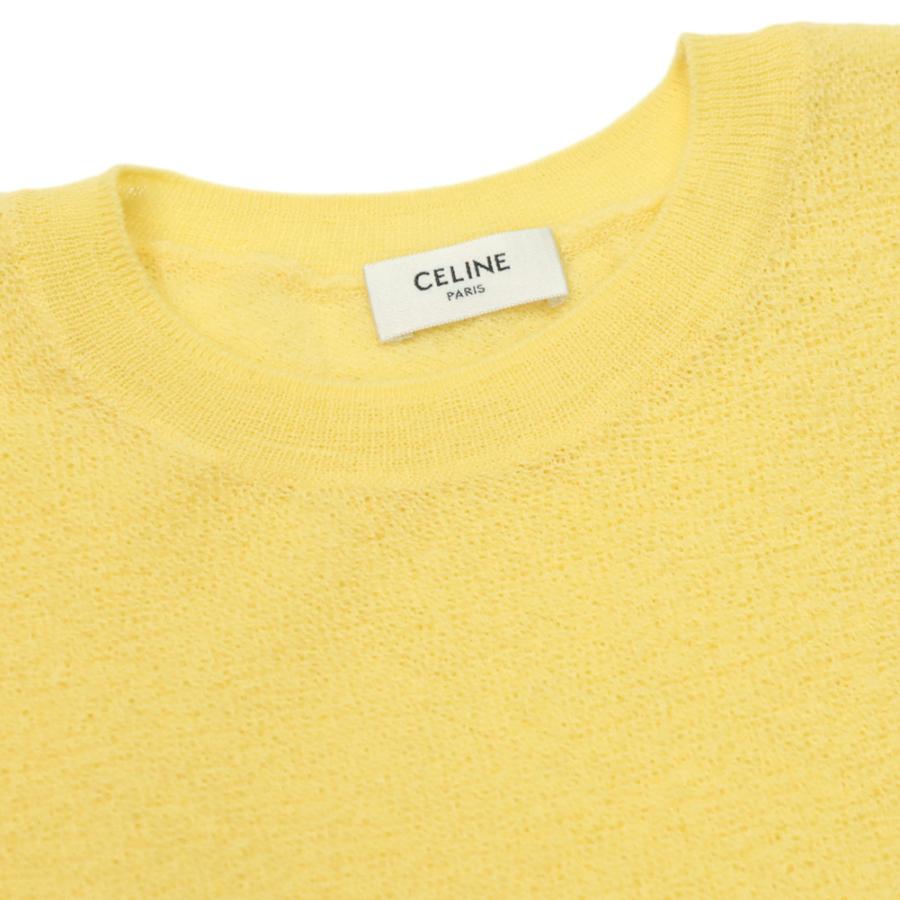 CELINE セリーヌ メンズクルーネック ニット セーター RYOEK 0925 イエローの画像