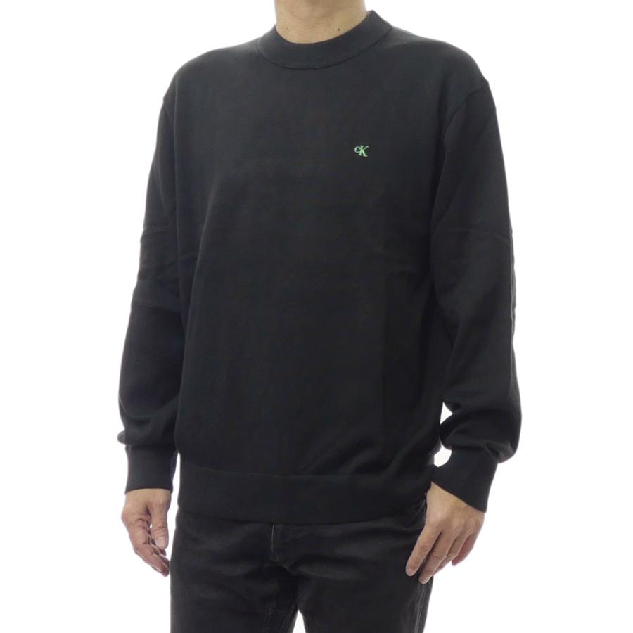   JEANS カルバンクラインジーンズ メンズクルーネックニット セーター 4RC309G ブラック 2025秋冬新作 Calvin Klein Jeans（カルバンクラインジーンズ） メンズクルーネック