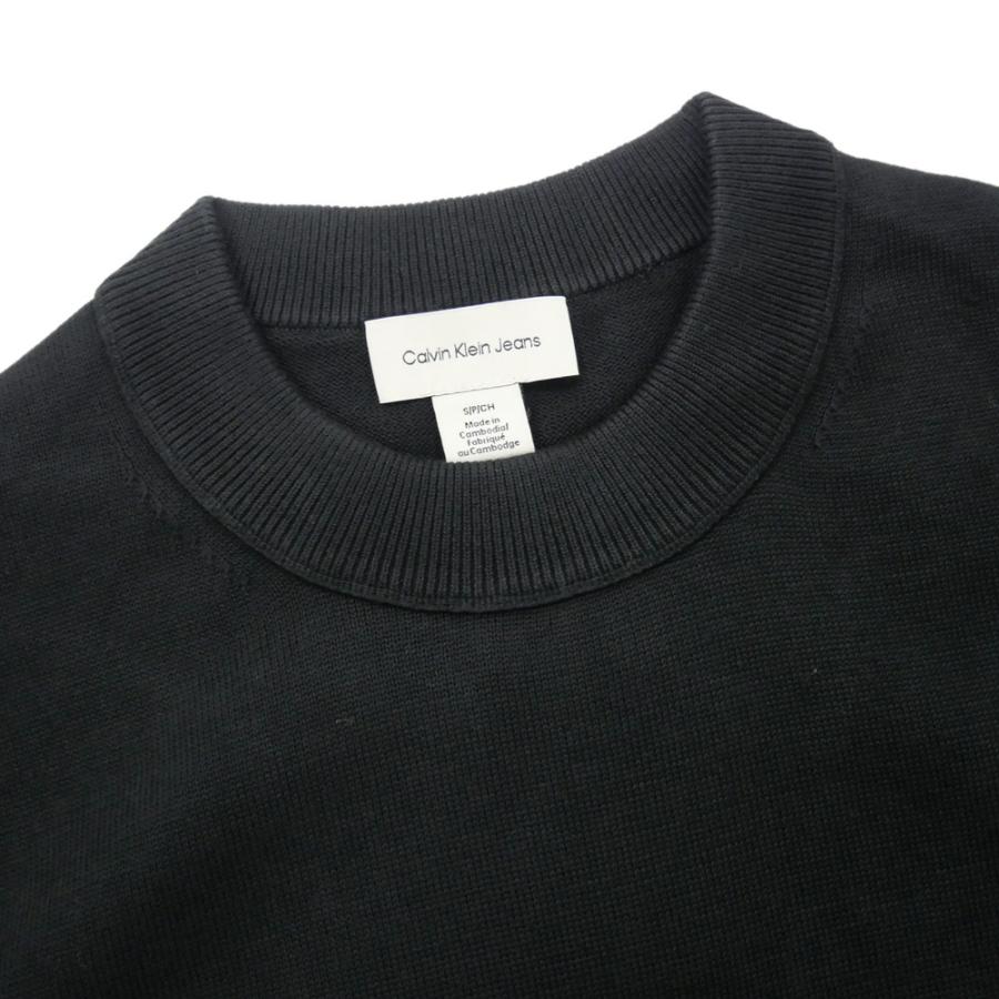   JEANS カルバンクラインジーンズ メンズクルーネックニット セーター 4RC309G ブラック 2025秋冬新作 Calvin Klein Jeans（カルバンクラインジーンズ） メンズクルーネック