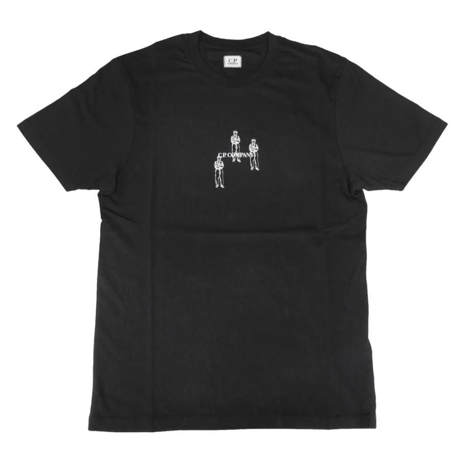 旧作お買い得セール！ C.P. COMPANY シーピーカンパニー Tシャツ メンズ 半袖 クルーネック コットン 綿100％/16CMTS143A 006586W ブラック C.P. COMPANY（シーピーカンパニー） メンズクルーネックTシャツ/半袖