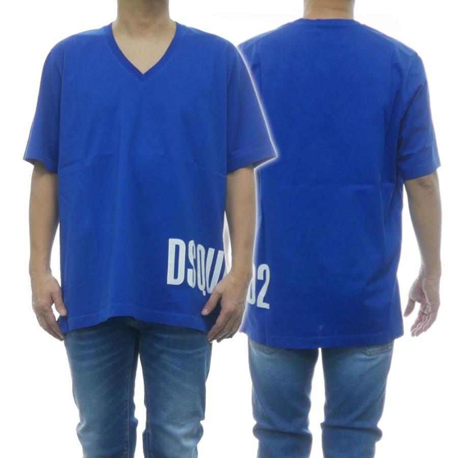 DSQUARED2（ディースクエアード） メンズVネックTシャツ S74GD0694