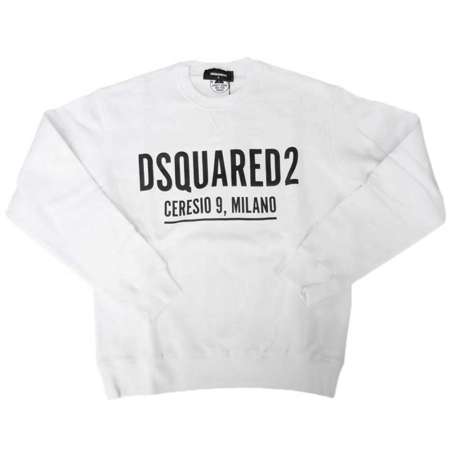 DSQUARED2 ディースクエアード メンズトレーナー S71GU0448 S25516 ホワイト｜tre-style｜02