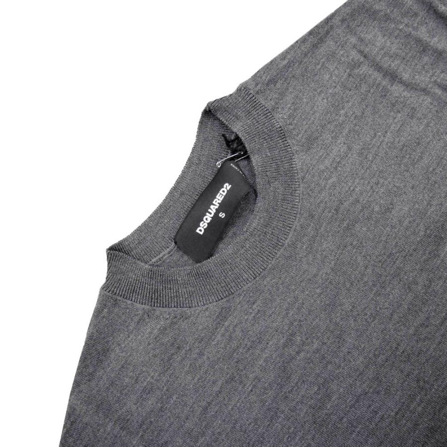 DSQUARED2 ディースクエアード メンズクルーネックセーター ニット S74HA1368 S18310 グレー_2