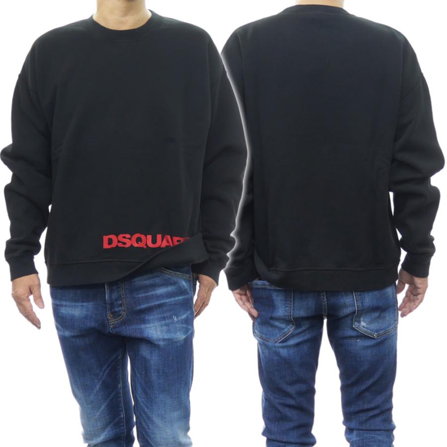 Tumu311様美品DSQUARED2 ブラック クルーネック トレーナー DSQUARED2（ディースクエアード） トレーナー スウェット メンズ ロゴ